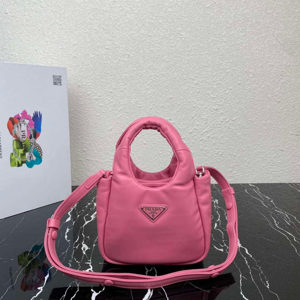 Prada 1BA359 Small Padded Prada Soft Nappa Leather Bag Pink