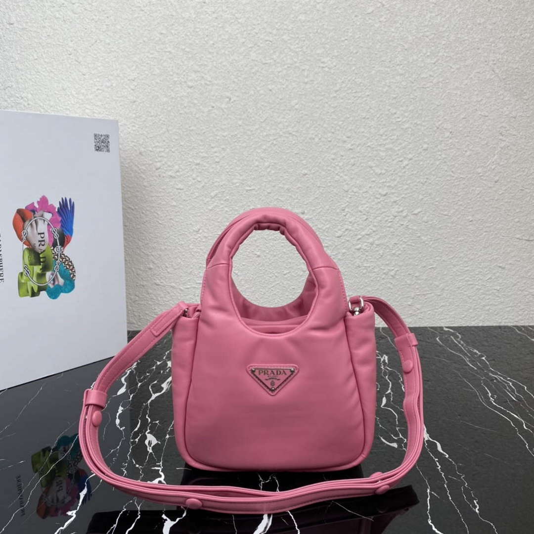 Prada 1BA359 Small Padded Prada Soft Nappa Leather Bag Pink - Default Title - View 1