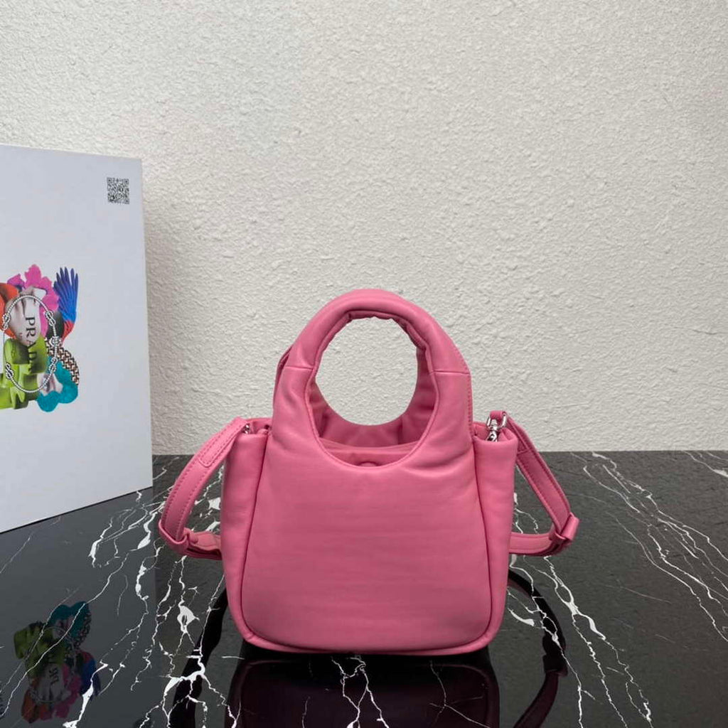 Prada 1BA359 Small Padded Prada Soft Nappa Leather Bag Pink