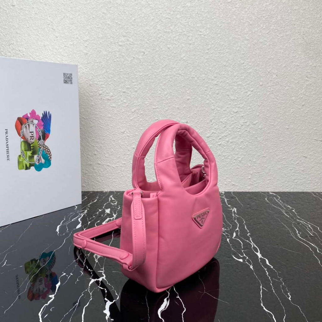 Prada 1BA359 Small Padded Prada Soft Nappa Leather Bag Pink