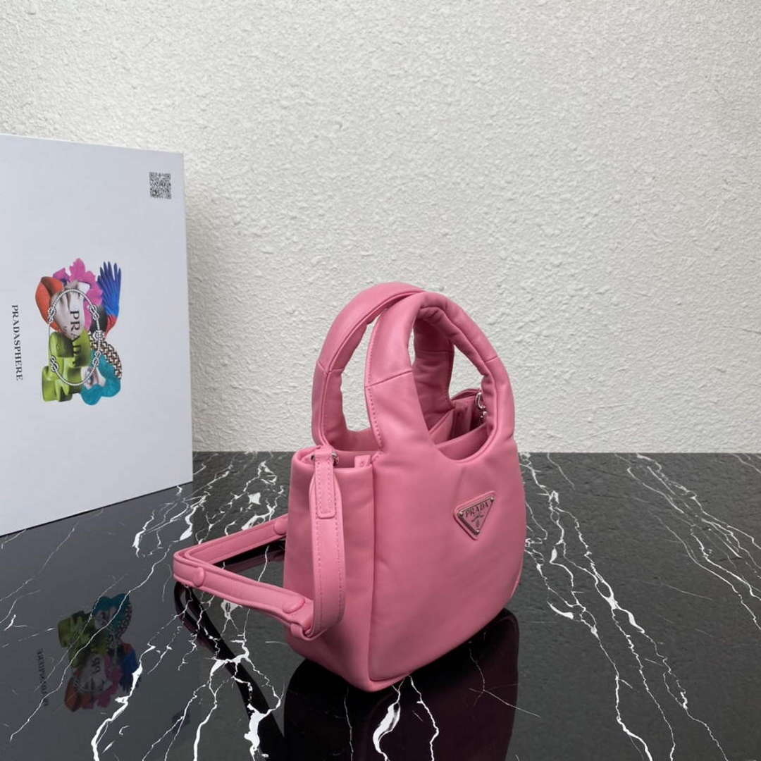 Prada 1BA359 Small Padded Prada Soft Nappa Leather Bag Pink