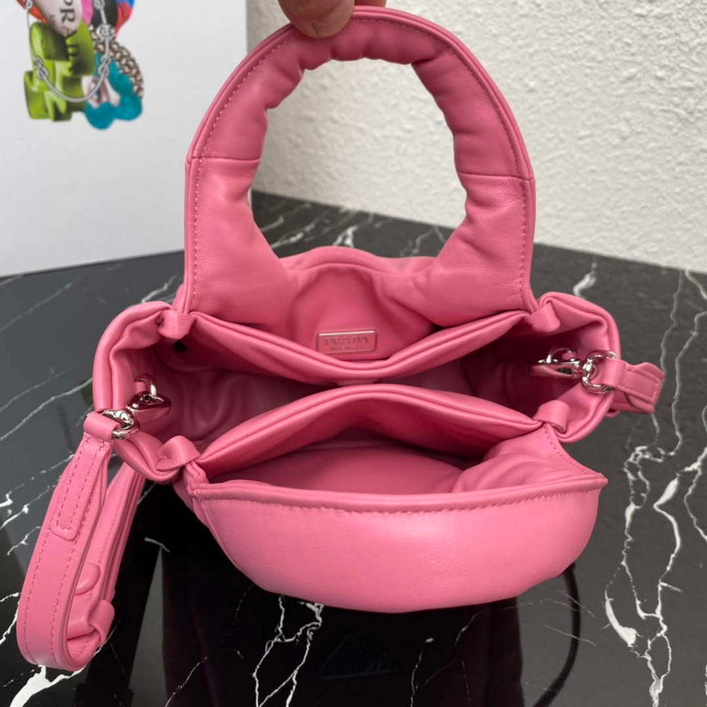 Prada 1BA359 Small Padded Prada Soft Nappa Leather Bag Pink