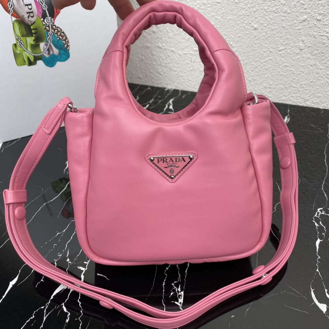 Prada 1BA359 Small Padded Prada Soft Nappa Leather Bag Pink