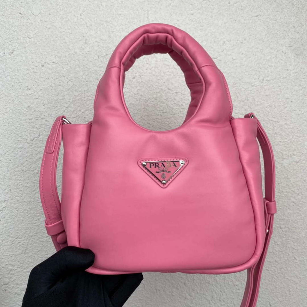 Prada 1BA359 Small Padded Prada Soft Nappa Leather Bag Pink