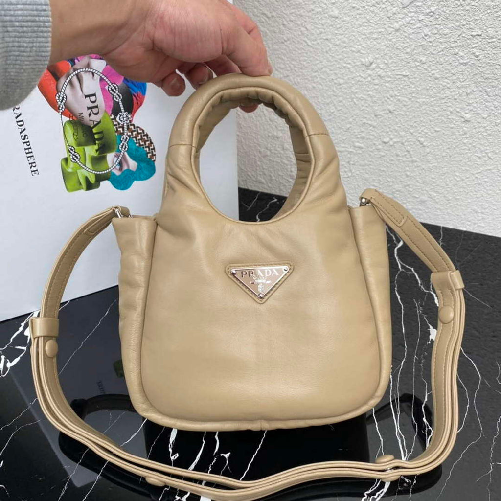 Prada 1BA359 Small Padded Prada Soft Nappa Leather Bag Tan