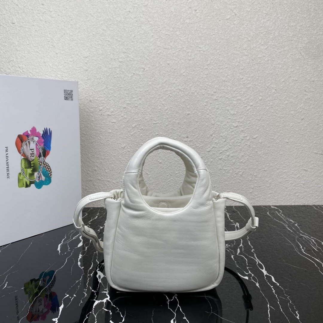 Prada 1BA359 Small Padded Prada Soft Nappa Leather Bag White - Default Title - View 2