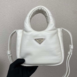 Prada 1BA359 Small Padded Prada Soft Nappa Leather Bag White - Default Title - View 9
