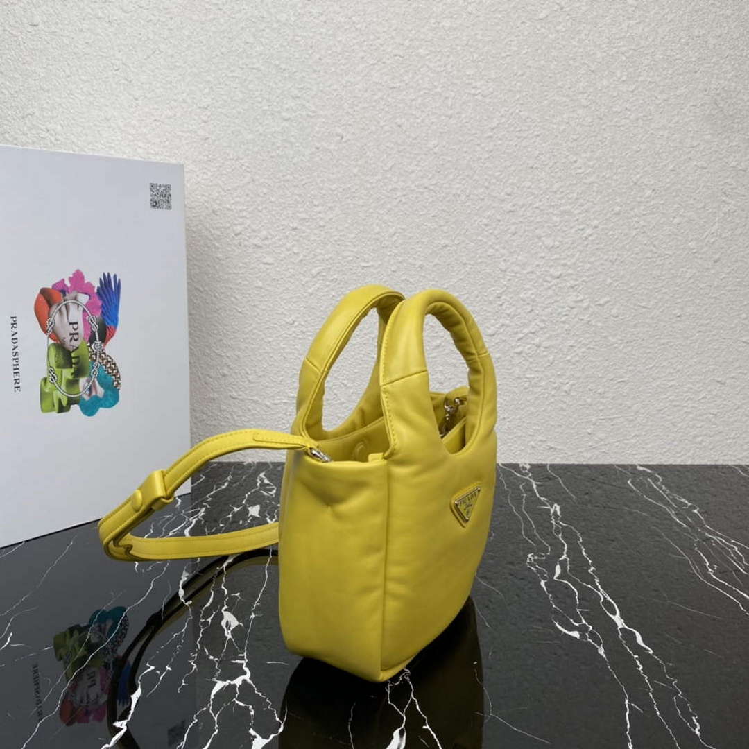 Prada 1BA359 Small Padded Prada Soft Nappa Leather Bag Yellow - Default Title - View 3