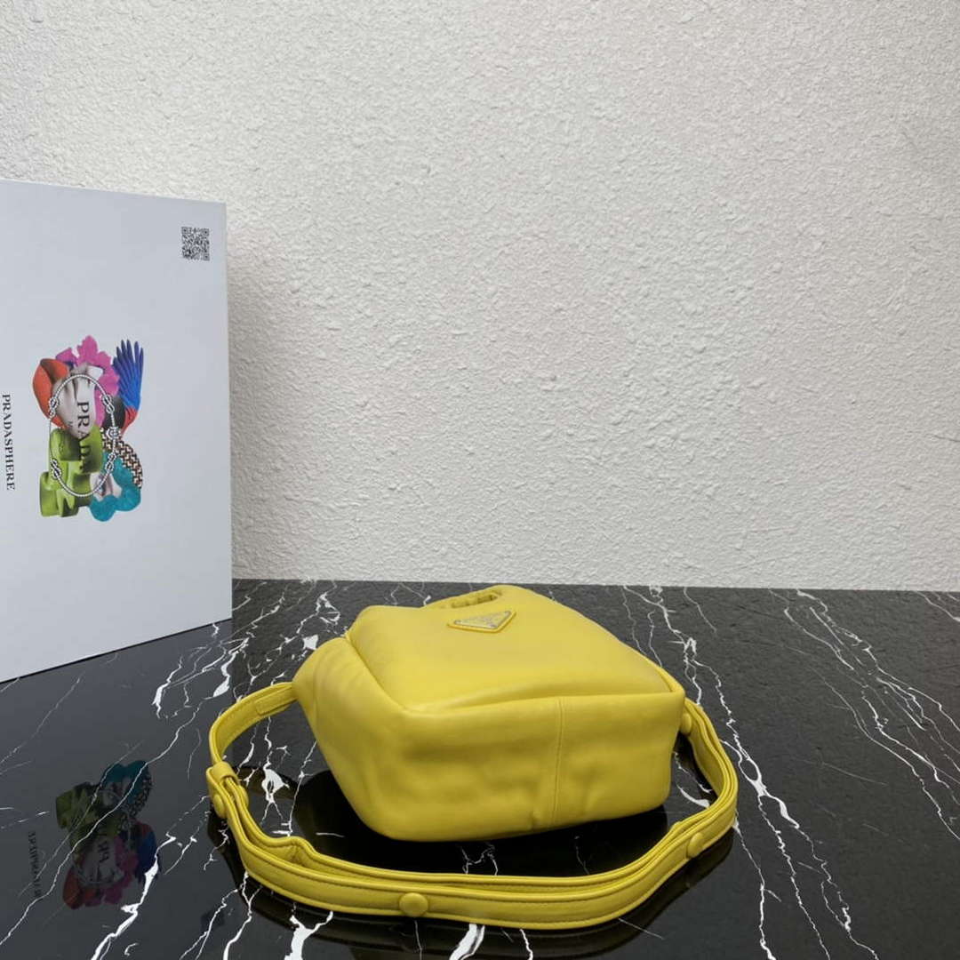 Prada 1BA359 Small Padded Prada Soft Nappa Leather Bag Yellow - Default Title - View 4