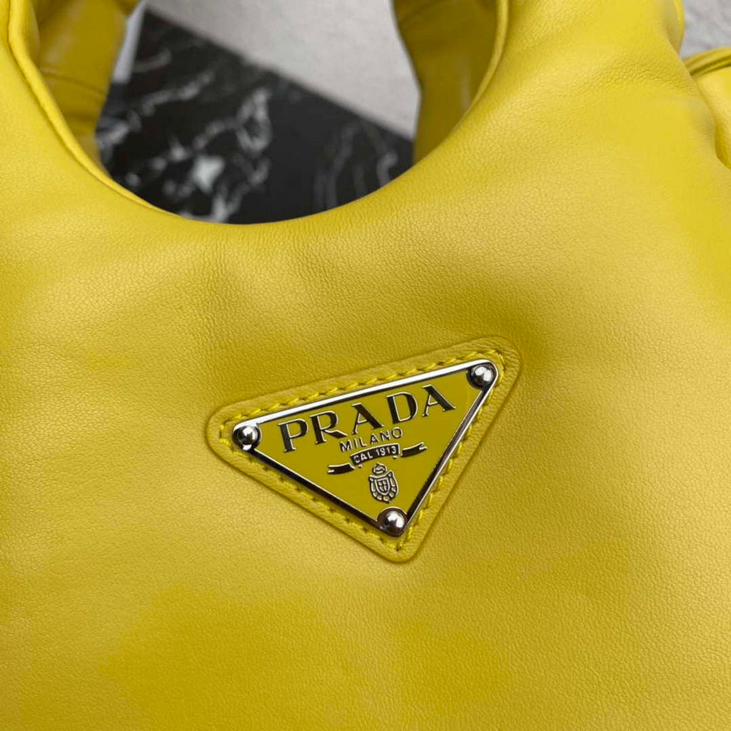 Prada 1BA359 Small Padded Prada Soft Nappa Leather Bag Yellow