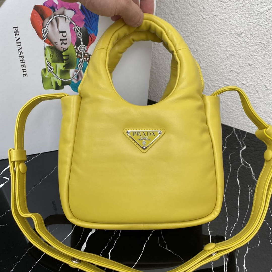 Prada 1BA359 Small Padded Prada Soft Nappa Leather Bag Yellow - Default Title - View 8