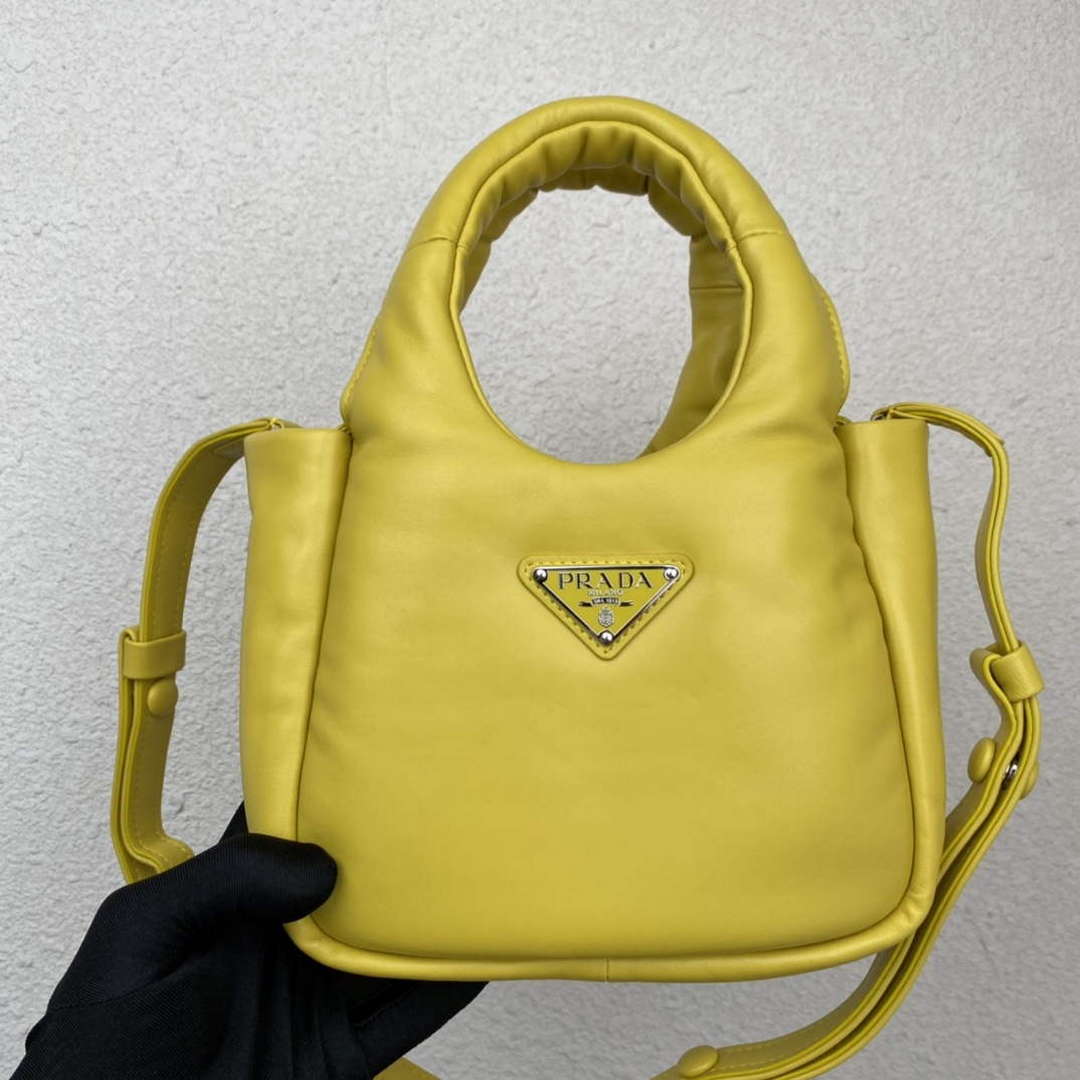 Prada 1BA359 Small Padded Prada Soft Nappa Leather Bag Yellow - Default Title - View 9