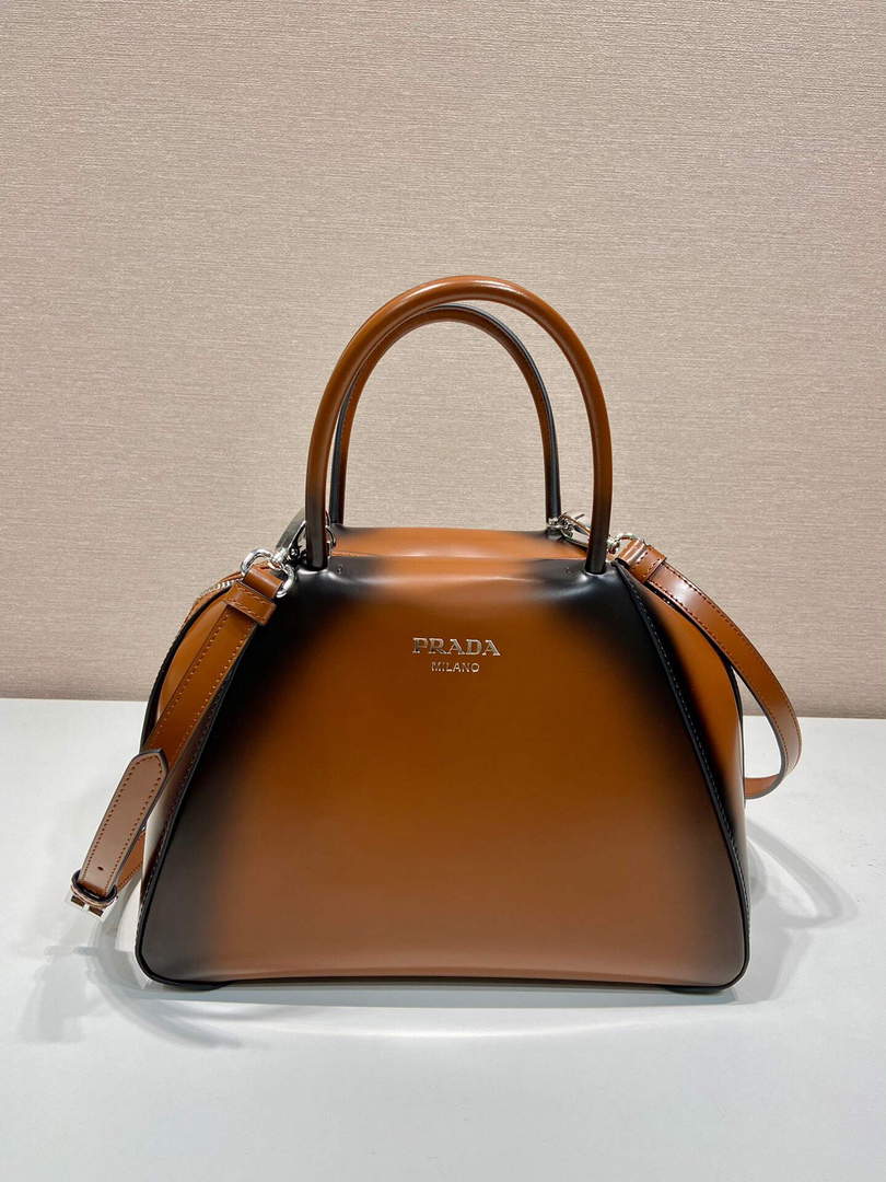 Prada 1BA366 Small brushed leather Prada Supernova handbag Brown