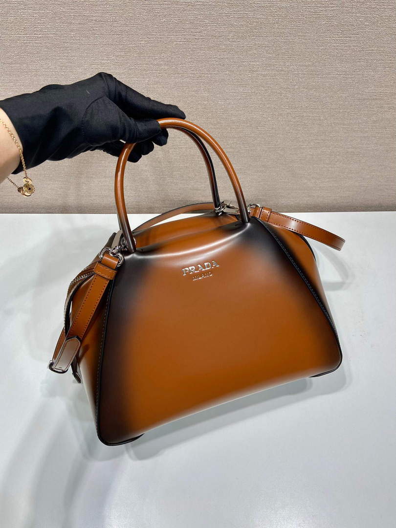 Prada 1BA366 Small brushed leather Prada Supernova handbag Brown - Default Title - View 2