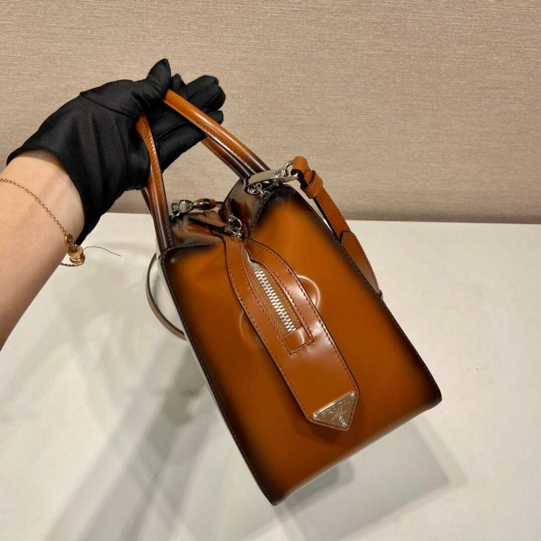 Prada 1BA366 Small brushed leather Prada Supernova handbag Brown - Default Title - View 5