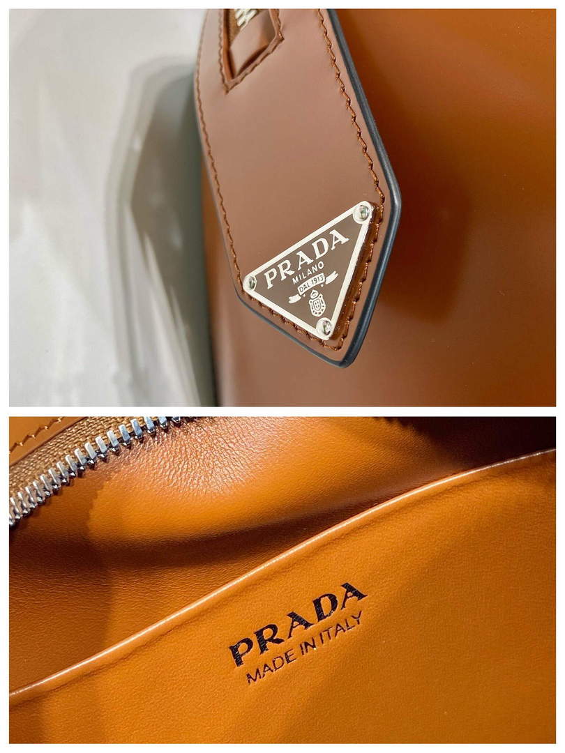 Prada 1BA366 Small brushed leather Prada Supernova handbag Brown