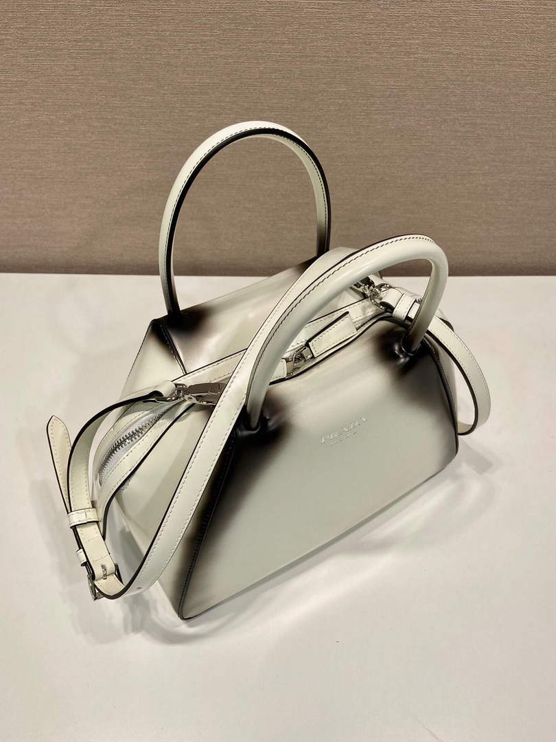 Prada 1BA366 Small brushed leather Prada Supernova handbag White