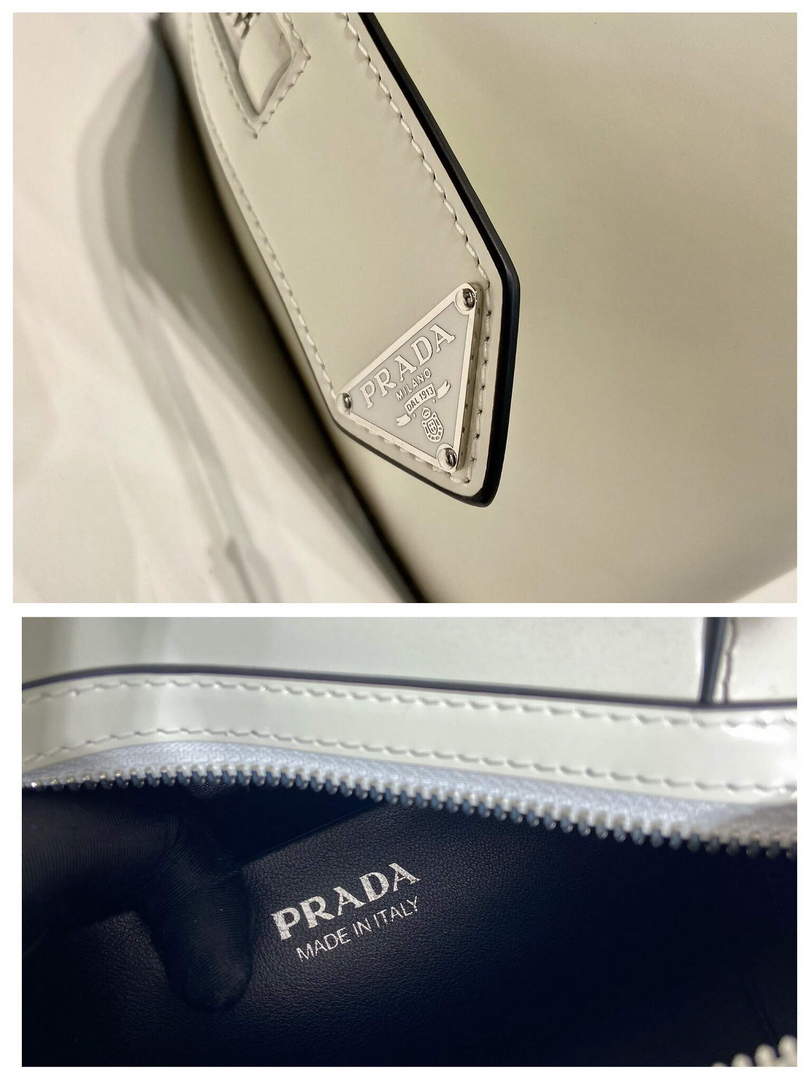 Prada 1BA366 Small brushed leather Prada Supernova handbag White