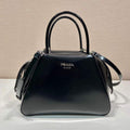 Prada 1BA366 Small brushed leather Prada Supernova handbag Black - Default Title - View 1