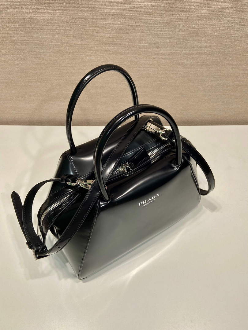 Prada 1BA366 Small brushed leather Prada Supernova handbag Black - Default Title - View 3