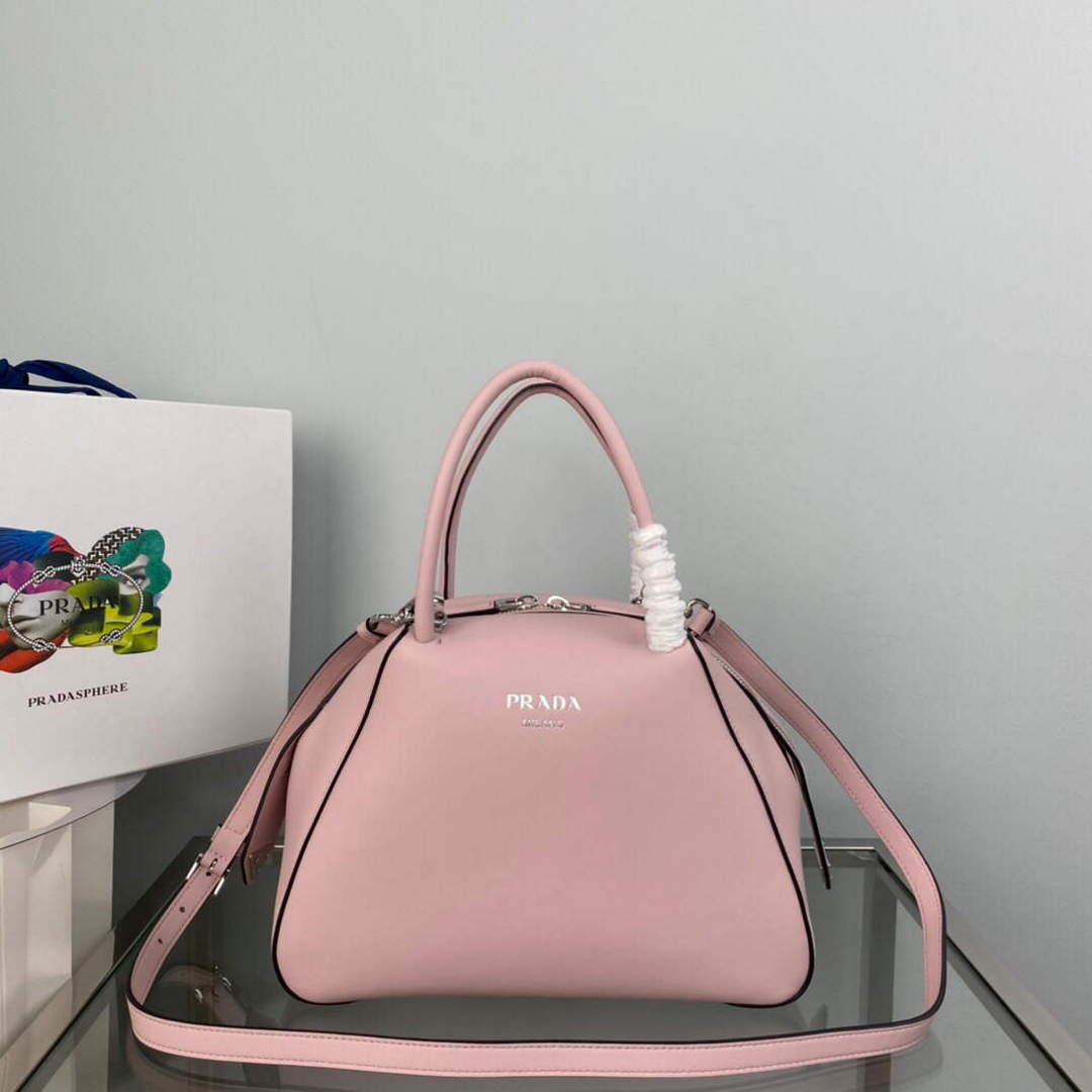 Prada 1BA366 Small leather handbag Alabaster Pink - Default Title - View 1