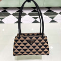 Prada 1BA368 From The Runway Small embroidered fabric Prada Symbole bag Black and Beige - Default Title - View 1
