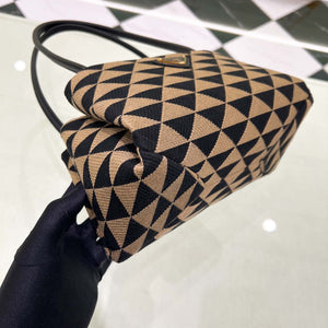 Prada 1BA368 From The Runway Small embroidered fabric Prada Symbole bag Black and Beige - Default Title - View 7