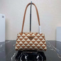 Prada 1BA368 From The Runway Small embroidered fabric Prada Symbole bag Beige and Orange