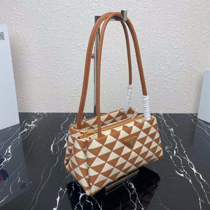 Prada 1BA368 From The Runway Small embroidered fabric Prada Symbole bag Beige and Orange - Default Title - View 3