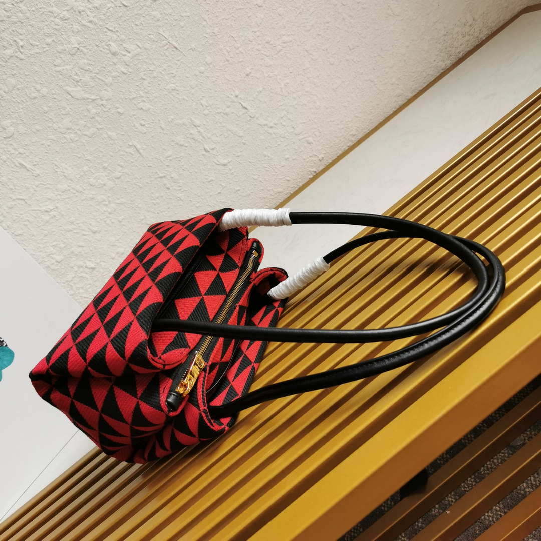 Prada 1BA368 From The Runway Small embroidered fabric Prada Symbole bag Red - Default Title - View 5