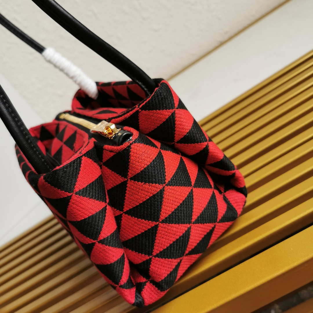Prada 1BA368 From The Runway Small embroidered fabric Prada Symbole bag Red - Default Title - View 7