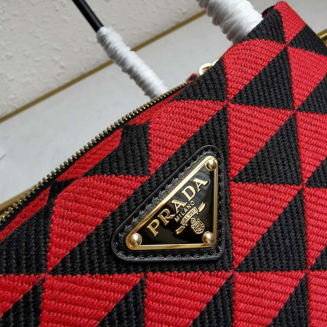 Prada 1BA368 From The Runway Small embroidered fabric Prada Symbole bag Red - Default Title - View 9