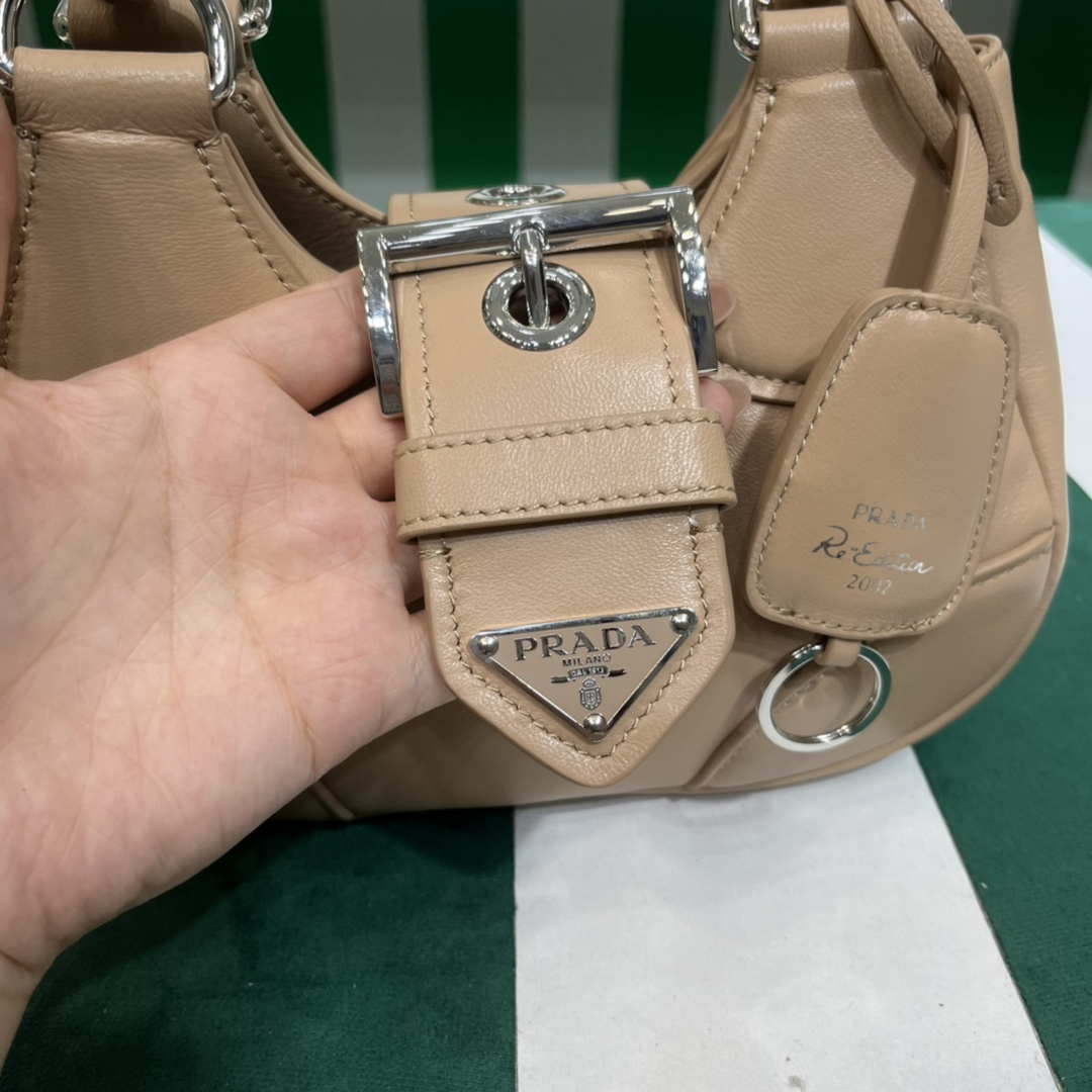 Prada 1BA368 Moon padded nappa-leather bag Apricot - Default Title - View 5