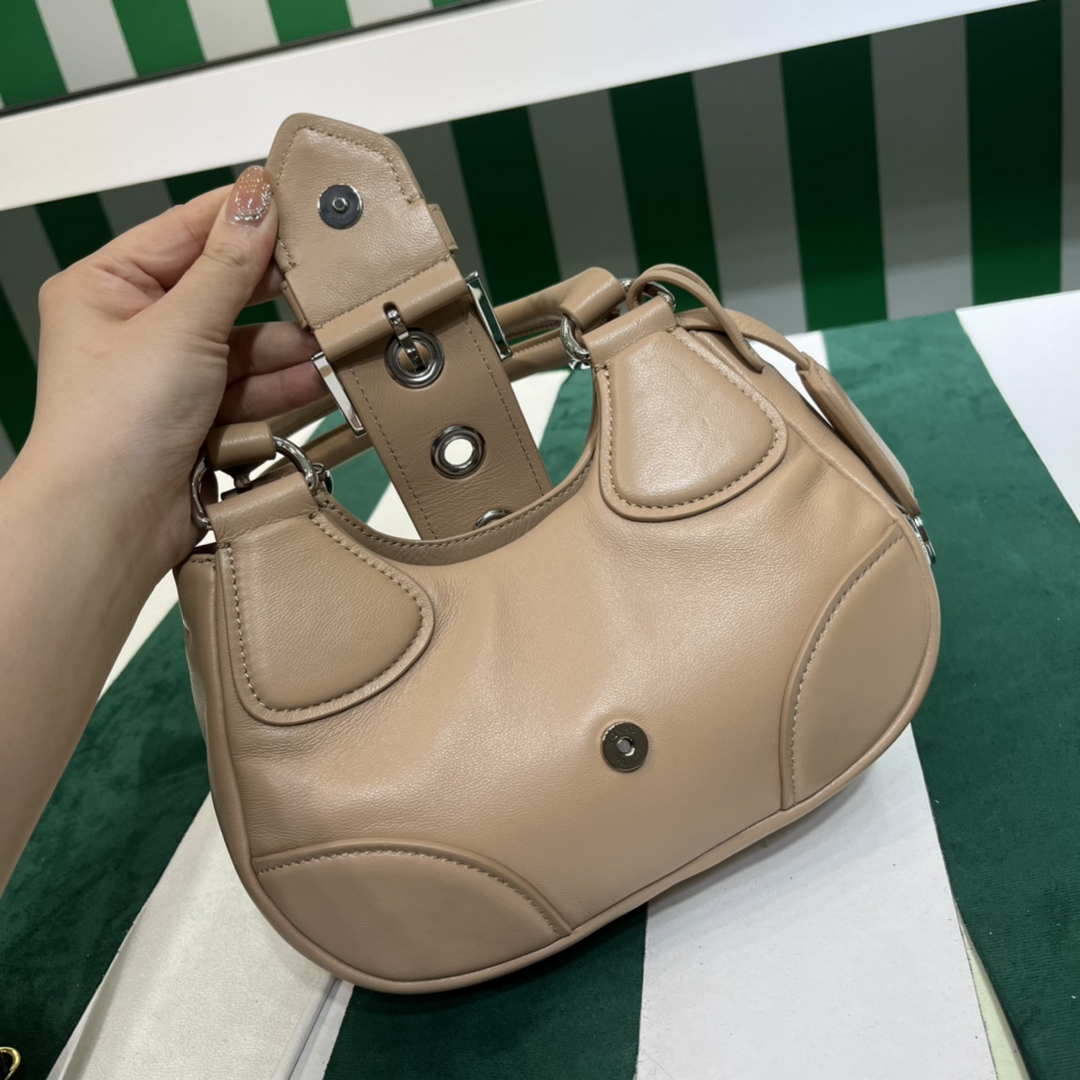 Prada 1BA368 Moon padded nappa-leather bag Apricot - Default Title - View 6