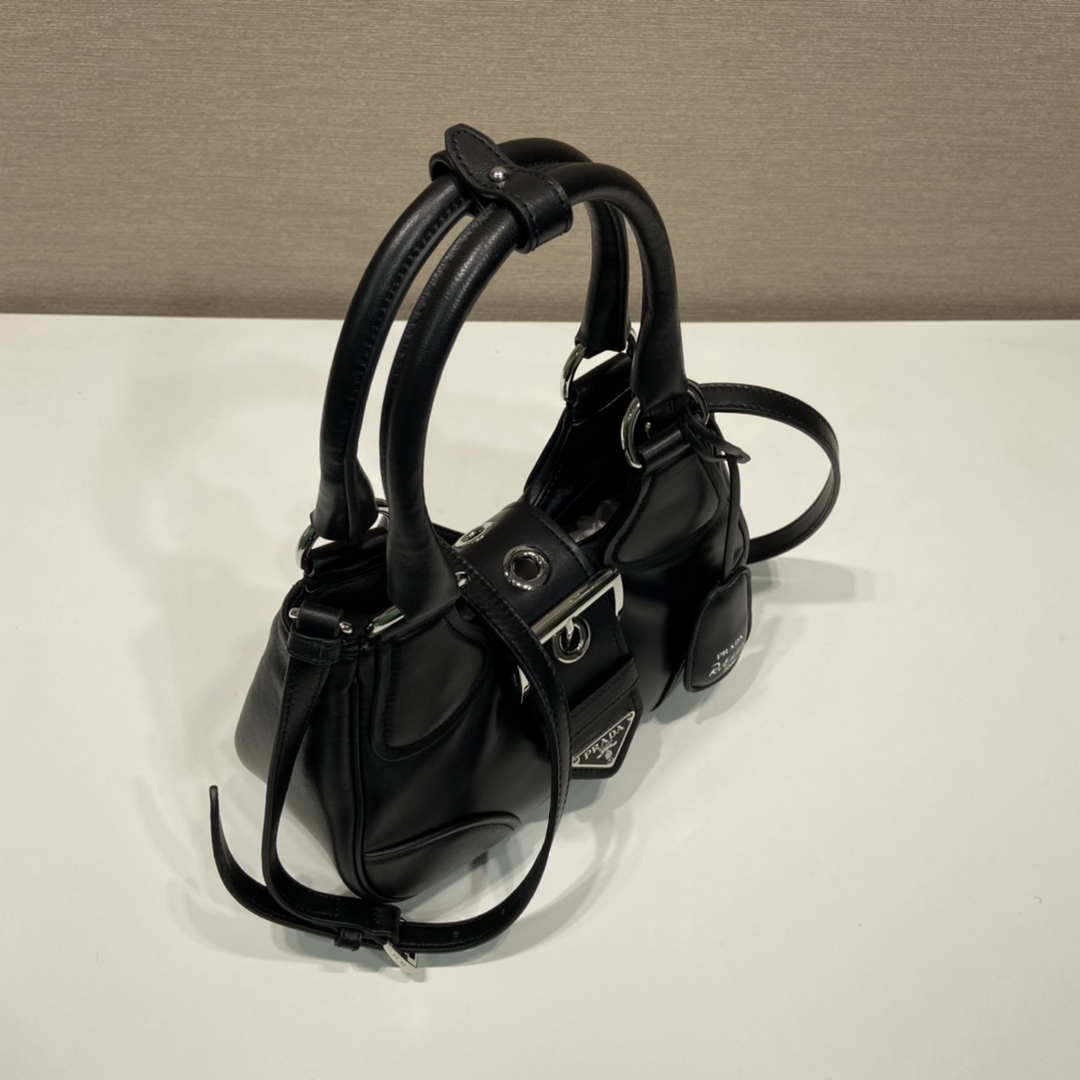 Prada 1BA368 Moon padded nappa-leather bag Black
