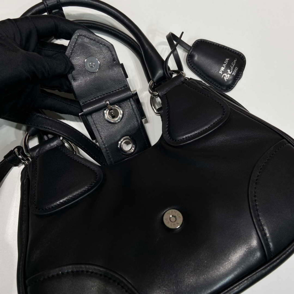 Prada 1BA368 Moon padded nappa-leather bag Black