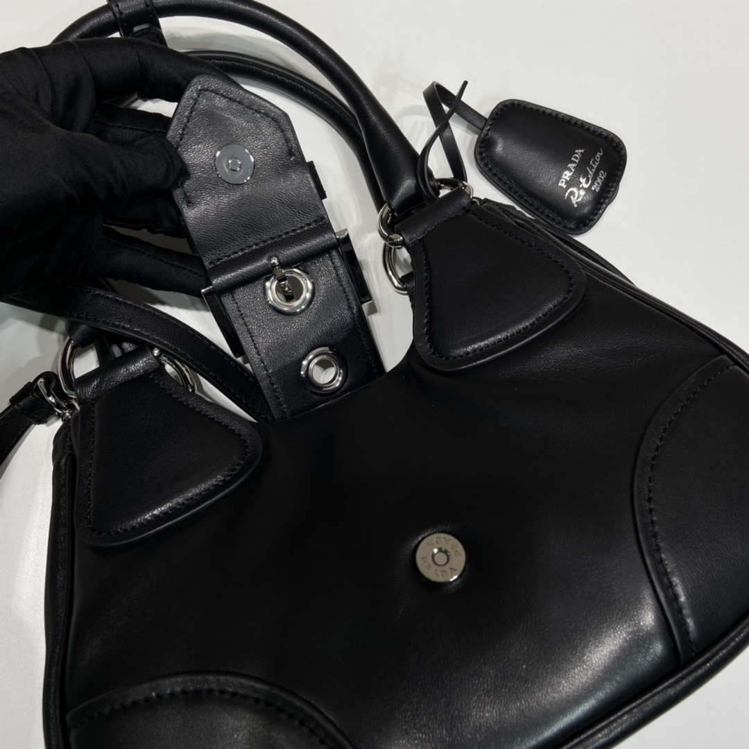 Prada 1BA368 Moon padded nappa-leather bag Black