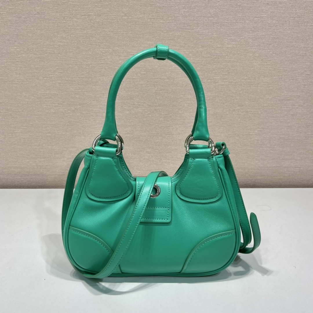 Prada 1BA368 Moon padded nappa-leather bag Green