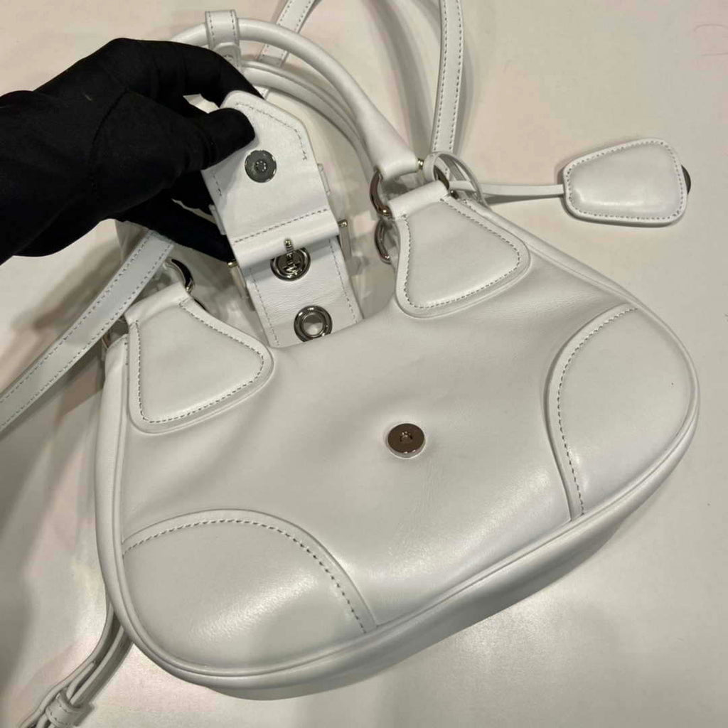 Prada 1BA368 Moon padded nappa-leather bag White