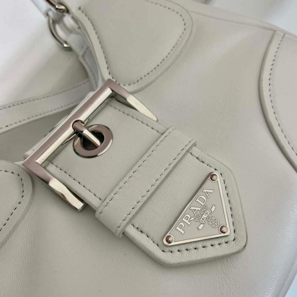 Prada 1BA368 Moon padded nappa-leather bag White