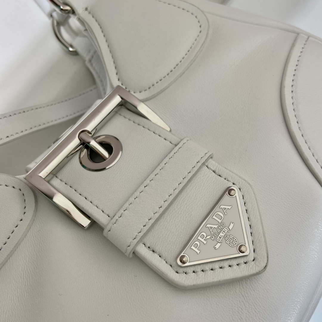 Prada 1BA368 Moon padded nappa-leather bag White