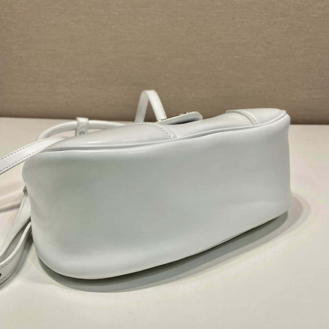 Prada 1BA368 Moon padded nappa-leather bag White