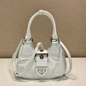 Prada 1BA368 Moon padded patent leather bag White - Default Title - View 1