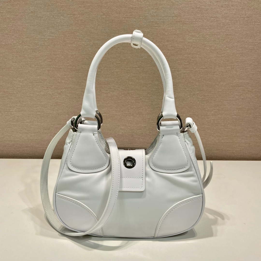 Prada 1BA368 Moon padded patent leather bag White - Default Title - View 3