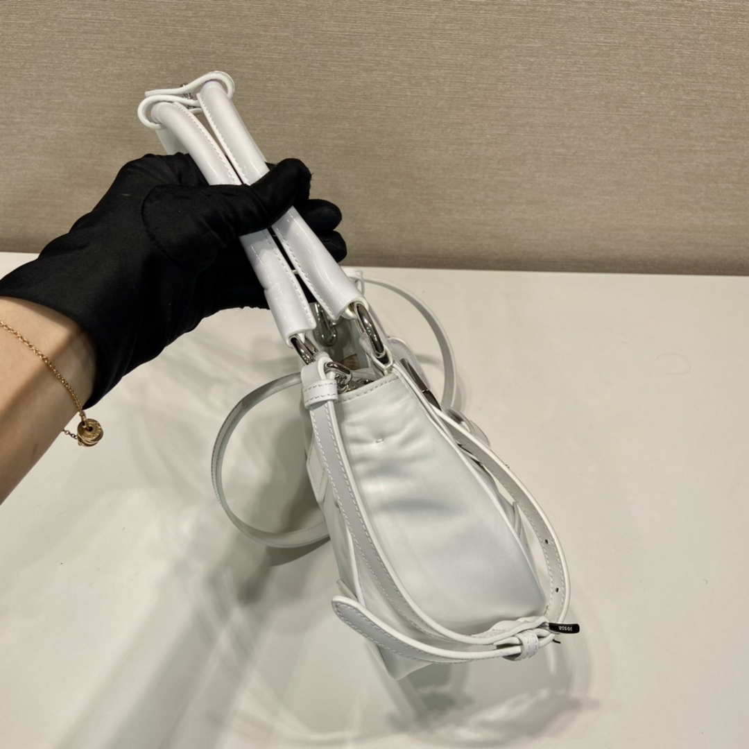 Prada 1BA368 Moon padded patent leather bag White - Default Title - View 4