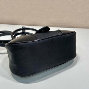 Prada 1BA368 Prada Moon Re-Nylon and leather bag Black - Default Title - View 7