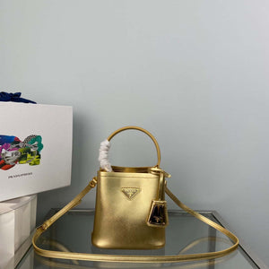 Prada 1BA373 Prada Panier Saffiano leather mini-bag Gold - Default Title - View 1