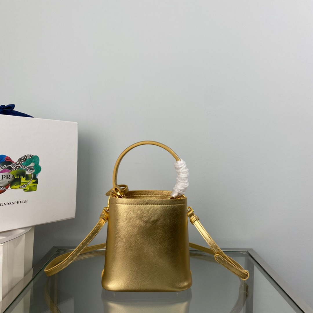 Prada 1BA373 Prada Panier Saffiano leather mini-bag Gold - Default Title - View 2
