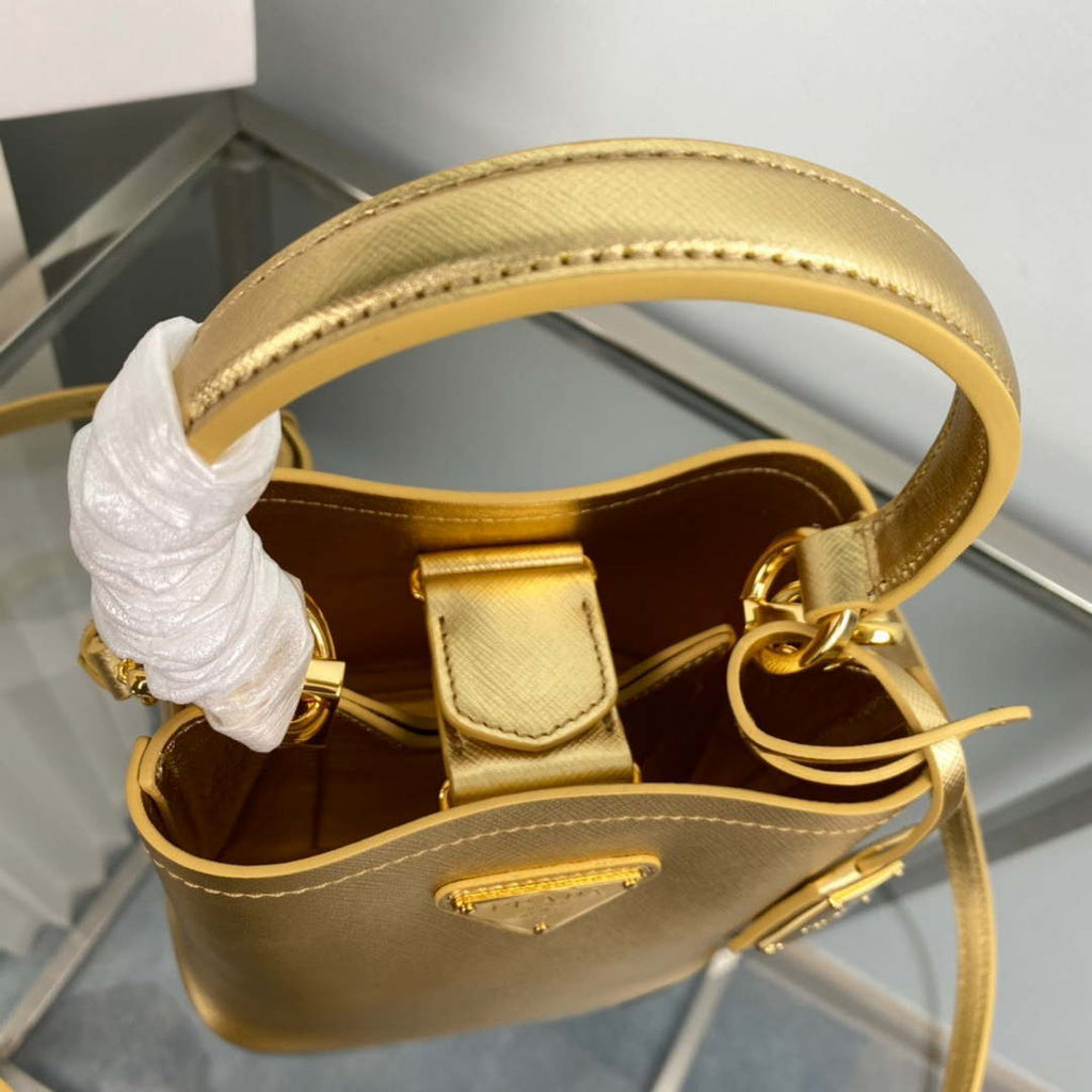 Prada 1BA373 Prada Panier Saffiano leather mini-bag Gold