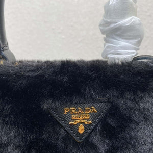Prada 1BA373 Prada Panier shearling mini-bag Black - Default Title - View 6